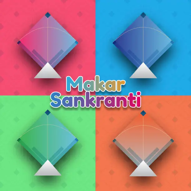 Vector illustration of Happy Makar Sankranti greeting card design