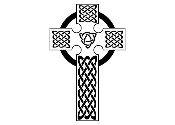 celtic irish cross symbol vector - faith ford stock illustrations