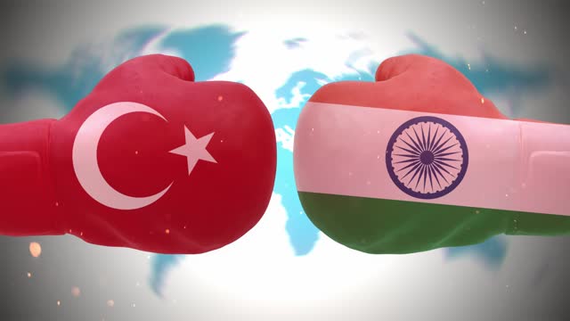 TURKEY btw INDIA Diplomatic sparring Economic warfare Technological race Ideological confrontation Military standoff Trade skirmish Cultural clash Strategic competition Political rivalry Cyber conflict Intelligence battle Information war cyber war