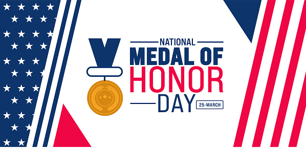 March is National Medal of Honor Day background template. Holiday concept.