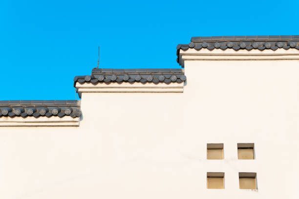 traditional Chinese roof at horiozntal composition