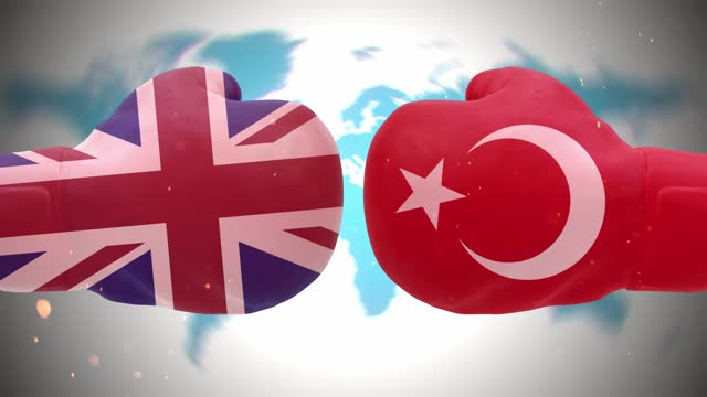 TURKEY btw UNITED KINGDOM (UK) Diplomatic sparring Economic warfare Technological race Ideological confrontation Military standoff Trade skirmish Cultural clash Strategic competition Political rivalry Cyber conflict Intelligence battle Information war