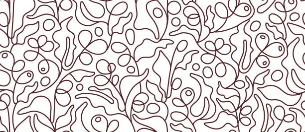 Vector illustration of Coffee seamless pattern. Vector plantation, beans