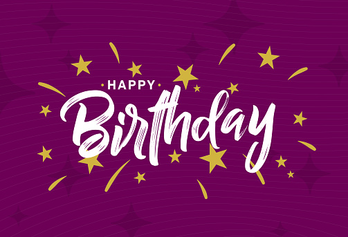 Birthday vector background with colorful confetti & stars