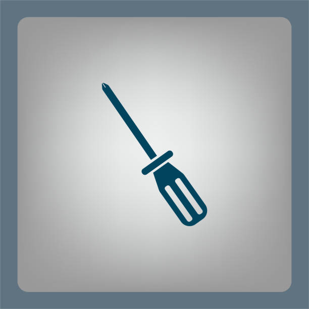 84 Screw-driver Icon - realistic illustration. white background level hand tool white stock illustrations