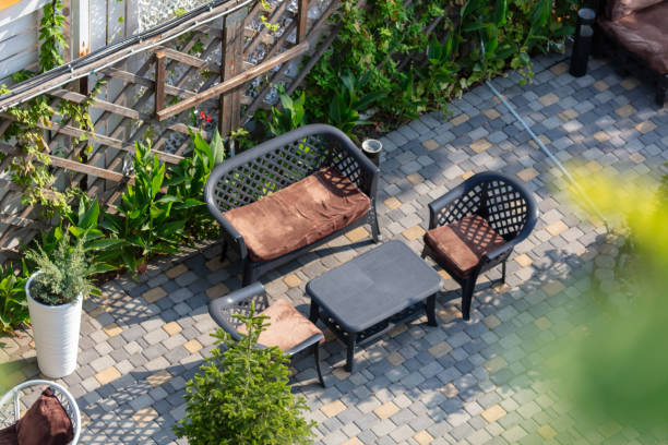istock Table with chairs in a summer cafe 2029629701