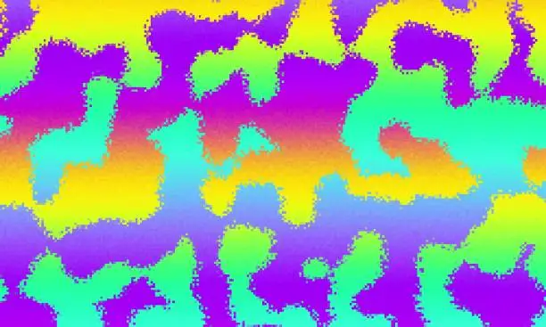 Vector illustration of Pixelated psychedelic background. Moire overlapping effect. Vector image. Glitch texture