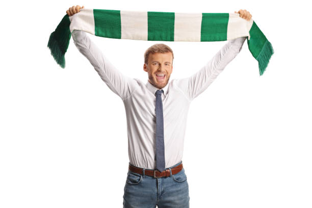 istock Businessman shouting and cheering with a scarf 2029666025