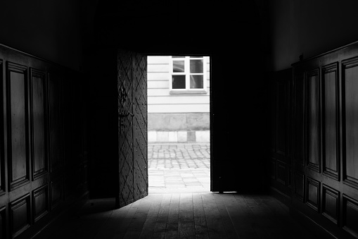 Corridor, Hall, Open Door