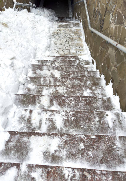 istock Steps on the stairs in the snow in winter 2029673395