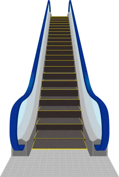 Vector illustration of Illustration of escalator from front view