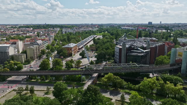 Aerial view of German Museum of Technology in Berlin , Germany