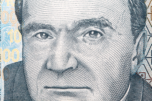 Jorge Basadre a closeup portrait from Peruvian money - sol