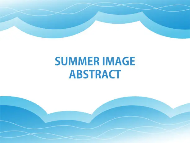 Vector illustration of Summer image pop wave background material_light blue