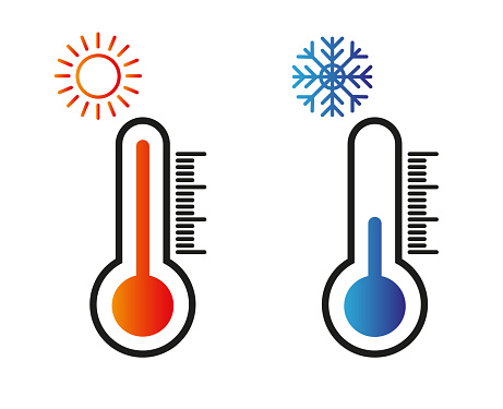 Thermometer icon illustration. Hot and cold temperature for summer and winter design concept.Thermometer vector icons. Can use for web and mobile app. Vector illustration.