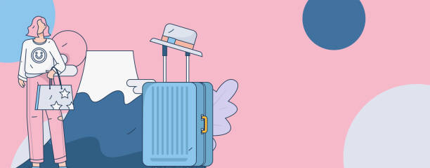 istock Holiday travel travel characters internet background vector hand drawn illustration 2029907801