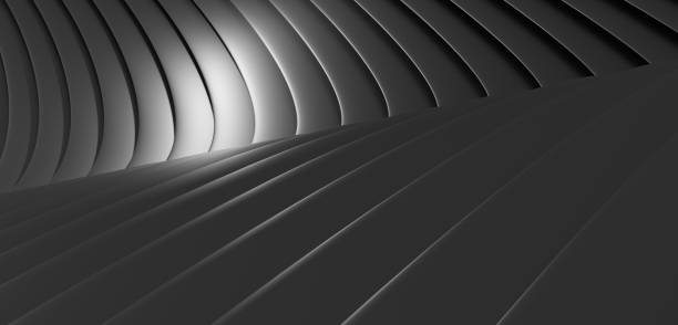 istock Abstract lines curves black and white 3D illustration 2029935729