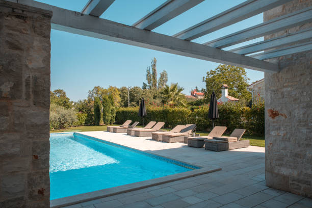 istock Summer Patio With Pool in Mediterranean 2029982153