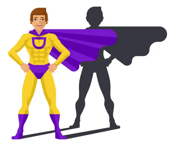 Vector illustration of Super Hero Man Character Cartoon