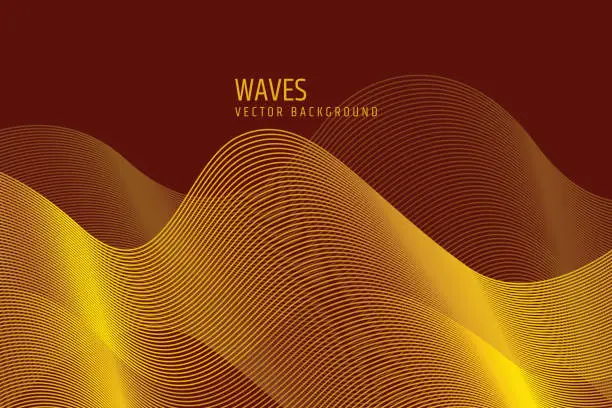 Vector illustration of yellow waves background