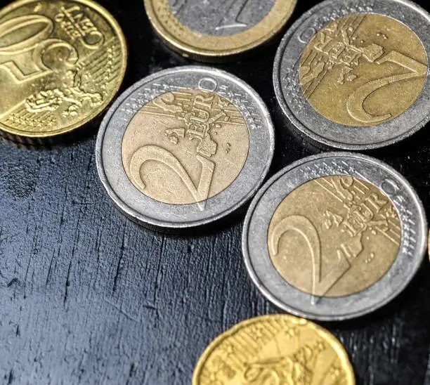 close up photo of some euro coins