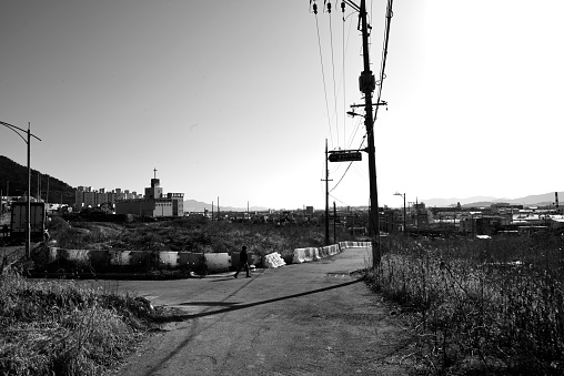 Kimhae, Korea, a black and white view of my childhood memory neighborhood