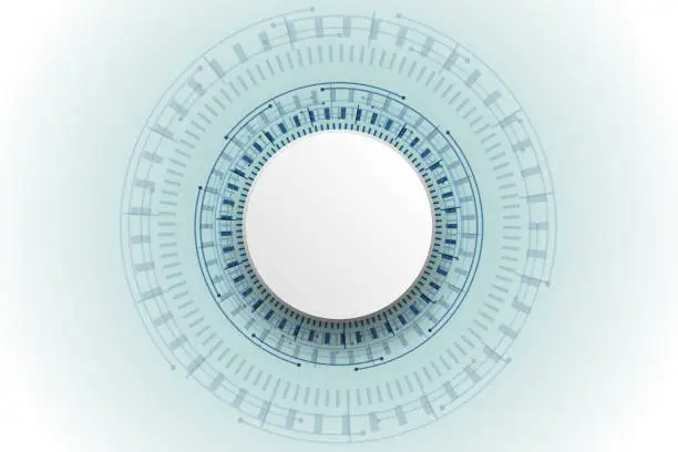 Vector illustration of Circle digital tech design concept background