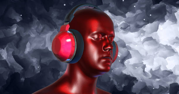 istock Digital Young Man Robot Listening Electronic Music In Virtual Reality 2030109817