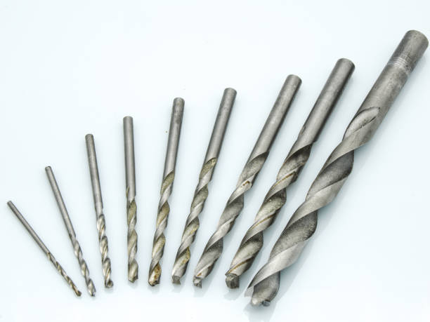 drill bit set - drill bit fotos imagens e fotografias de stock