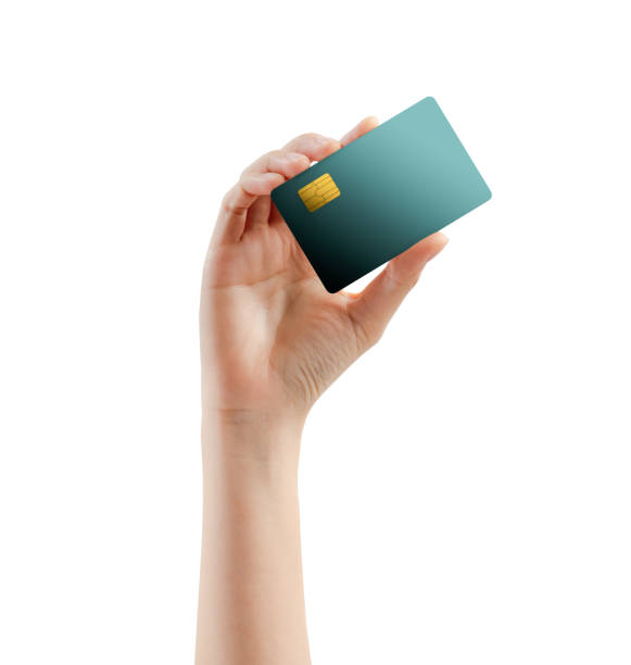 istock Hand holding credit card on isolated background, Clipping path. 2030128575