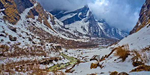 Mountain River, Annapurna Area, Trek to Annapurna Base Camp, Annapurna Conservation Area, Himalaya, Nepal, Asia