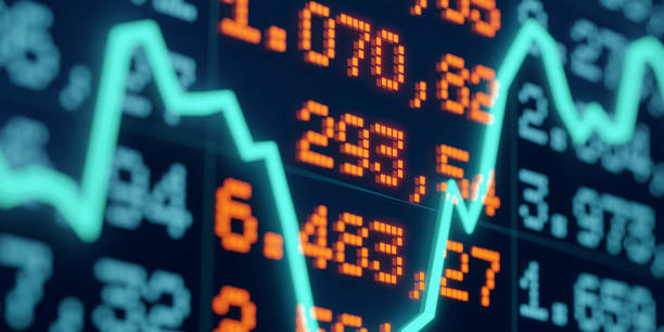 istock Digital numbers, chart and financial figures on the screen. 2030146562
