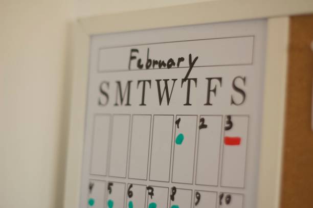 istock Calendar Board with month February on 2030175756