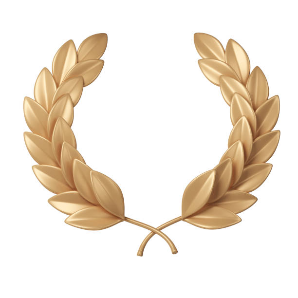 istock 3d rendering gold laurel wreath. Trophy, award, champion victory concept 2030181436