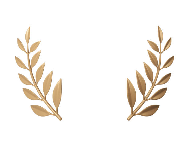istock 3d rendering golden laurel wreath frame with place for text. Trophy, award, champion victory concept 2030181570