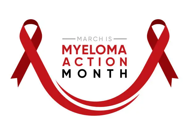 Vector illustration of March is Myeloma action Awareness Month.