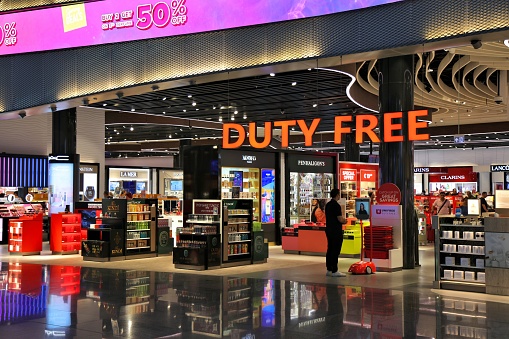 Passengers visit duty free zone at Istanbul Airport, one of busiest airports in the world.