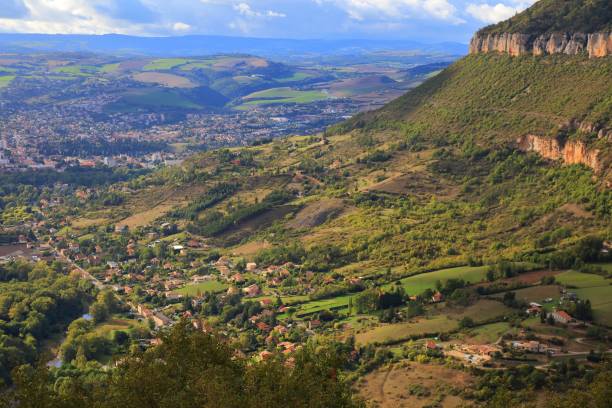 The Millau Viaduct, a cable stayed bridge that spans the valley of the River Tarn near Millau in southern France. Tallest bridge in the world with one mast's summit at 343 m
