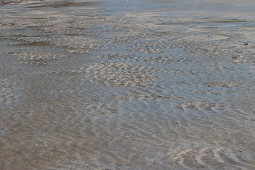 Wavy sand in a sea water