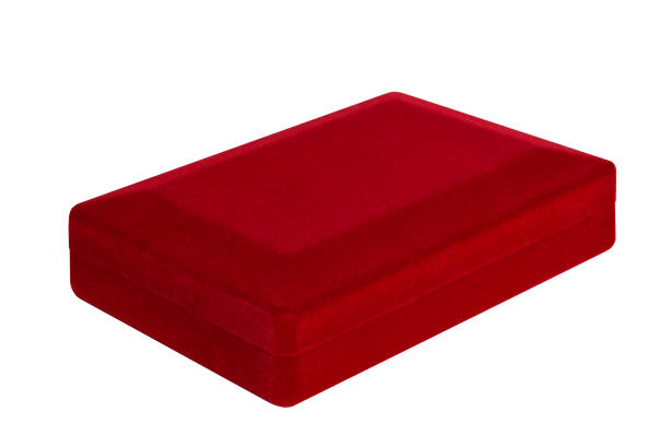 Opened red Jewelry gift box, isolated on white with clipping path.