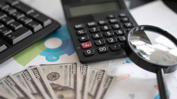 istock Financial reports and range of dollars standing on work desk 2030334059