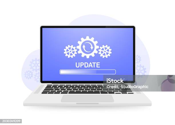 System Software Update And Loading Process Concept In Laptop Computer ...