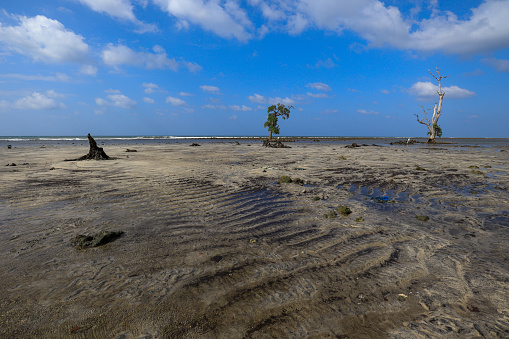 beautiful view of sand waves on Aceh beach