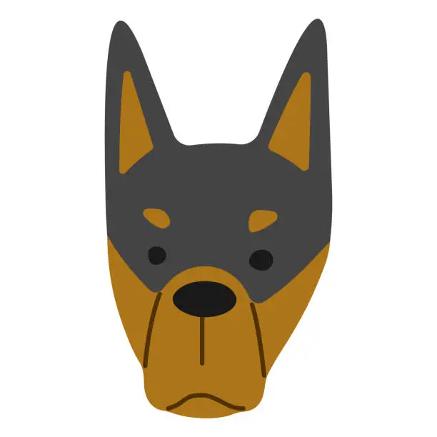 Vector illustration of Doberman Head 1