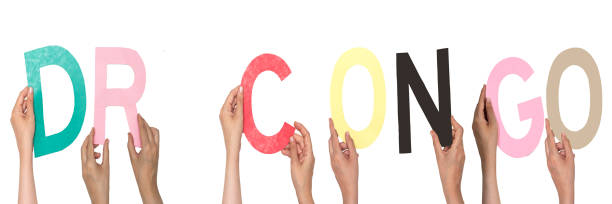 istock closeup hands people forming DR CONGO text with colorful letters 2030424377