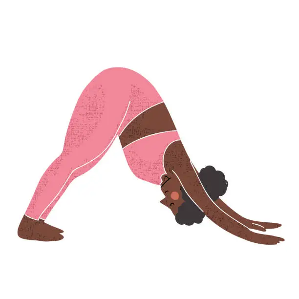 Vector illustration of A Woman Doing Yoga On A Transparent Background