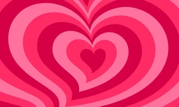 Vector illustration of Heart tunnel background, wedding, Valentine, love