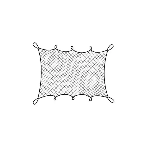 Vector illustration of Fish net, isolated fishnet isolated 3d vector mesh