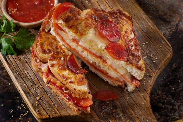 istock Crispy Air Fried Pepperoni Pizza Toastie 2030467947