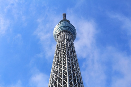 Tokyo Skytree Tower in Japan. The 634m tall TV tower is the 2nd tallest structure in the world.